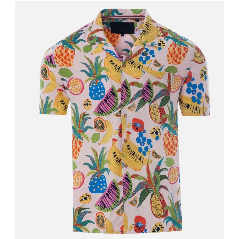 Soulstar Floral Palm Hawaiian Shirt Medium